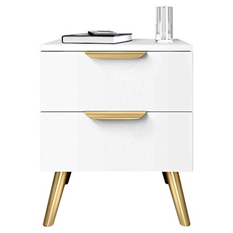 HYY-YY Comodino Bianco Comodino Comodino Comodino Con 2 Cassetti Semplice Camera Da Letto Comodino Mini Armadietto Per Camera Da Letto & Soggiorno Comodini (Colore: Bianco, Dimensioni: 35X40X48CM)