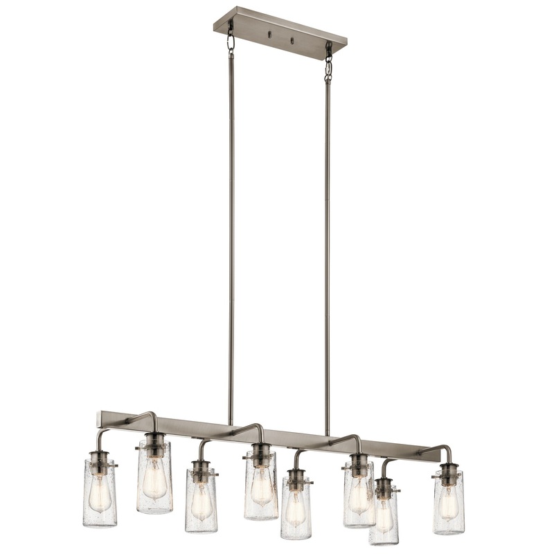 Kichler 43457CLP Eight Light Linear Chandelier, Classic Pewter