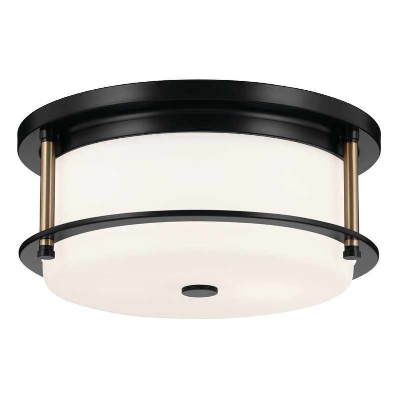 Kichler 52595BKCPZ Two Light Flush Mount, Black