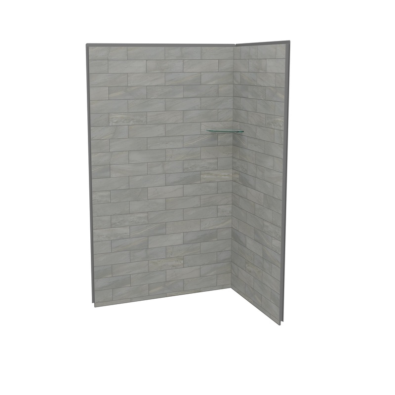 MAAX 107462-312-505 Utile 4836 Composite Direct-to-Stud Two-Piece Corner Shower Wall Kit in Organik Clay