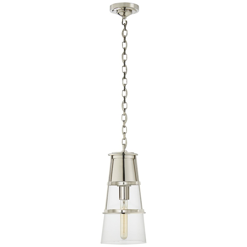 One Light Pendant from the Robinson Collection in Polished Nickel Finish by Visual Comfort Signature