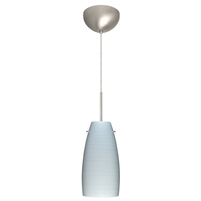 One Light Pendant from the Tao Collection in Satin Nickel Finish by Besa