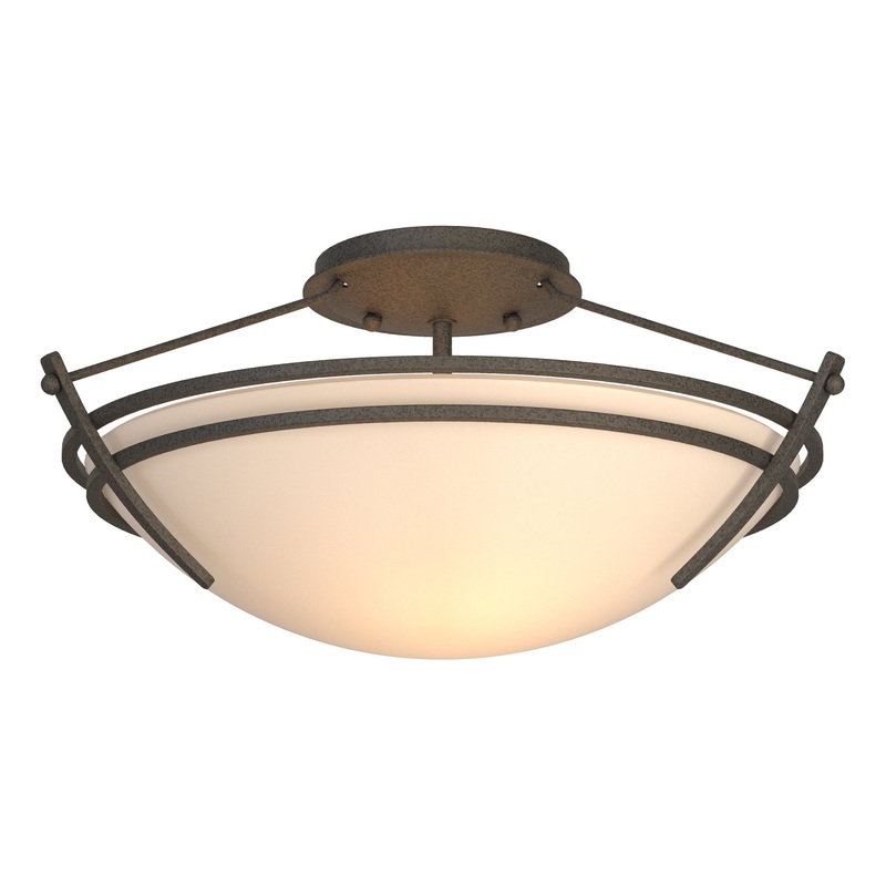 Presidio Tryne Small Semi-Flush Natural Iron Opal Glass (GG)