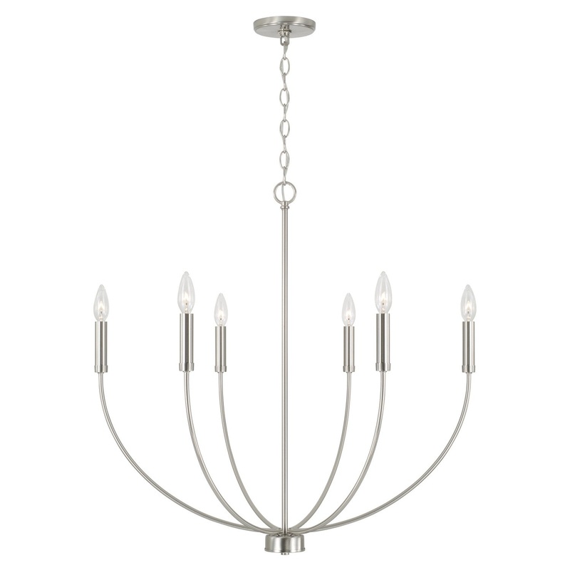 Six Light Chandelier from the Ansley Collection in Brushed Nickel Finish by Capital Lighting