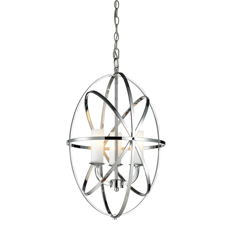 Three Light Pendant from the Aranya Collection in Chrome Finish by Z-Lite