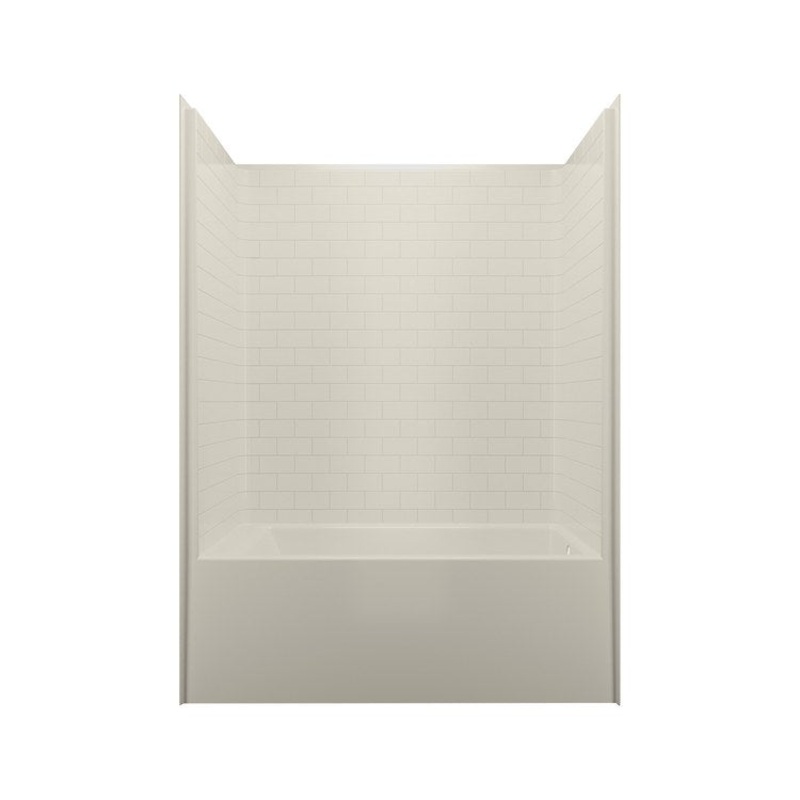 Tub and Shower Module Above Floor Rough Left Drain Biscuit 52 Gallons 60 x 32 x 83 Inch