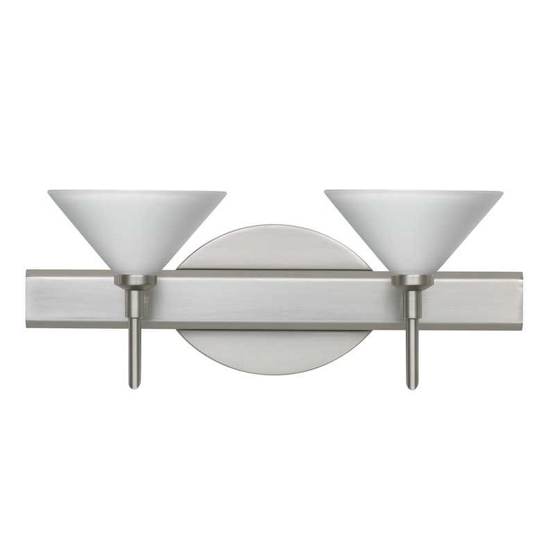 Two Light Wall Sconce from the Kona Collection in Satin Nickel Finish by Besa