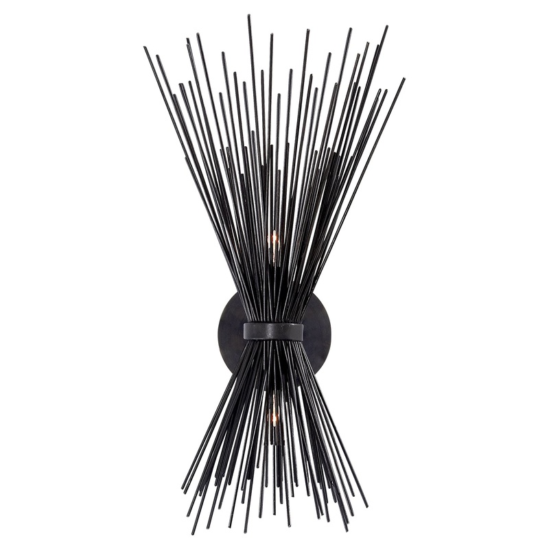 Two Light Wall Sconce from the Strada Collection in Aged Iron Finish by Visual Comfort Signature