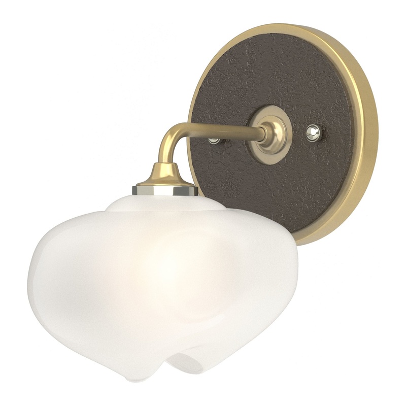 Ume 1-Light Curved Arm Bath Sconce Modern Brass Oil Rubbed Bronze