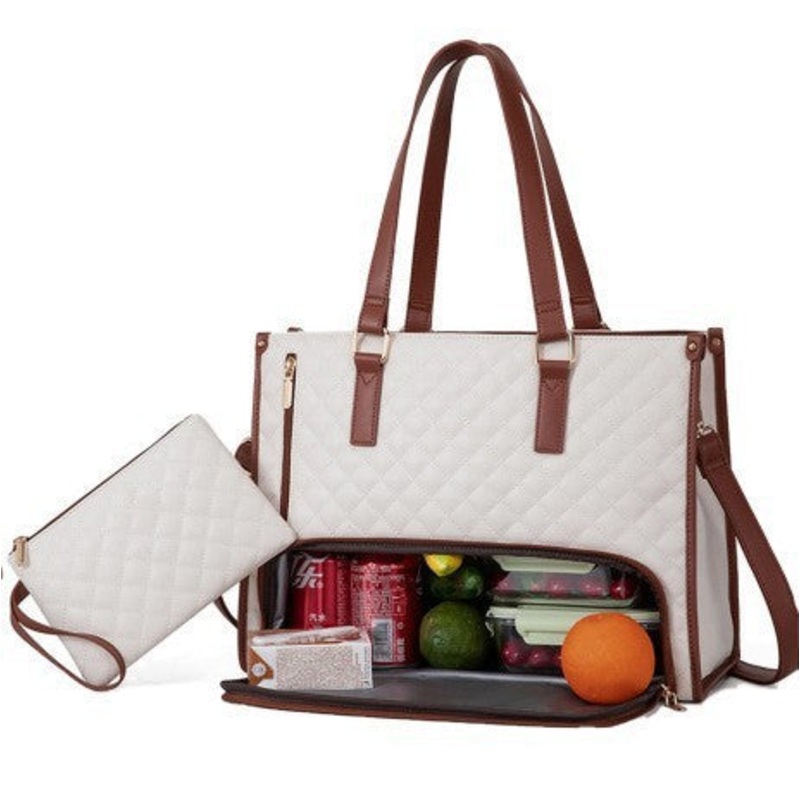 White Insulated Lunch Bag and Laptop Cooler – Perfect for Keeping Food Fresh