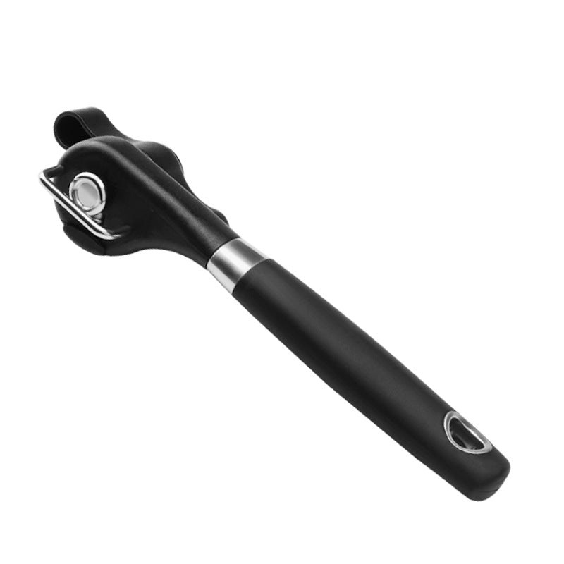 2pc Multifunctional Safe-Cut Can Opener – Smooth Edge, Ergonomic Handle(black)