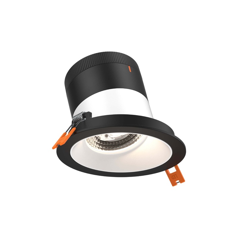 4″ Modular Downlight White with Black Trim 60 Degrees Sloped Ceiling
