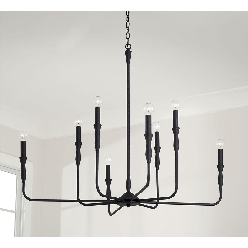 Capital Lighting 450381XK Paloma 8 Light Chandelier Textured Black
