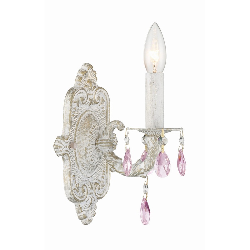 Crystorama 5021-AW-RO-MWP Paris Market One Light Wall Sconce Antique White