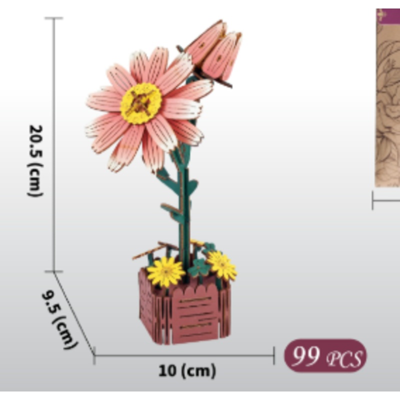 Daisy DIY 3D Wooden Flower Puzzle Toy – Educational Kids’ Assembly Set