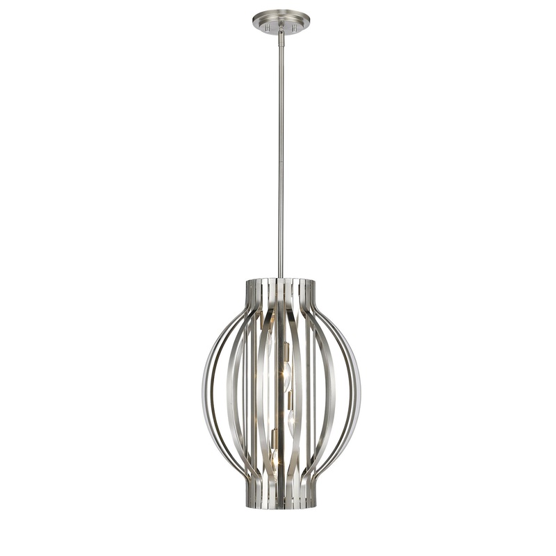 Four Light Pendant from the Moundou Collection in Brushed Nickel Finish by Z-Lite