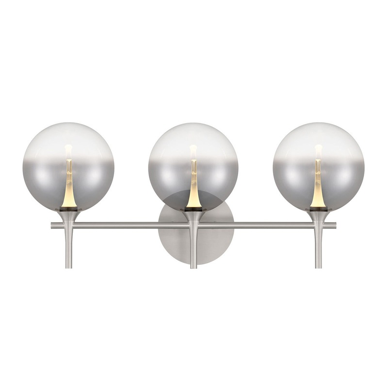 Iissa 3-Light Vanity Light Nickel Smoked Glass