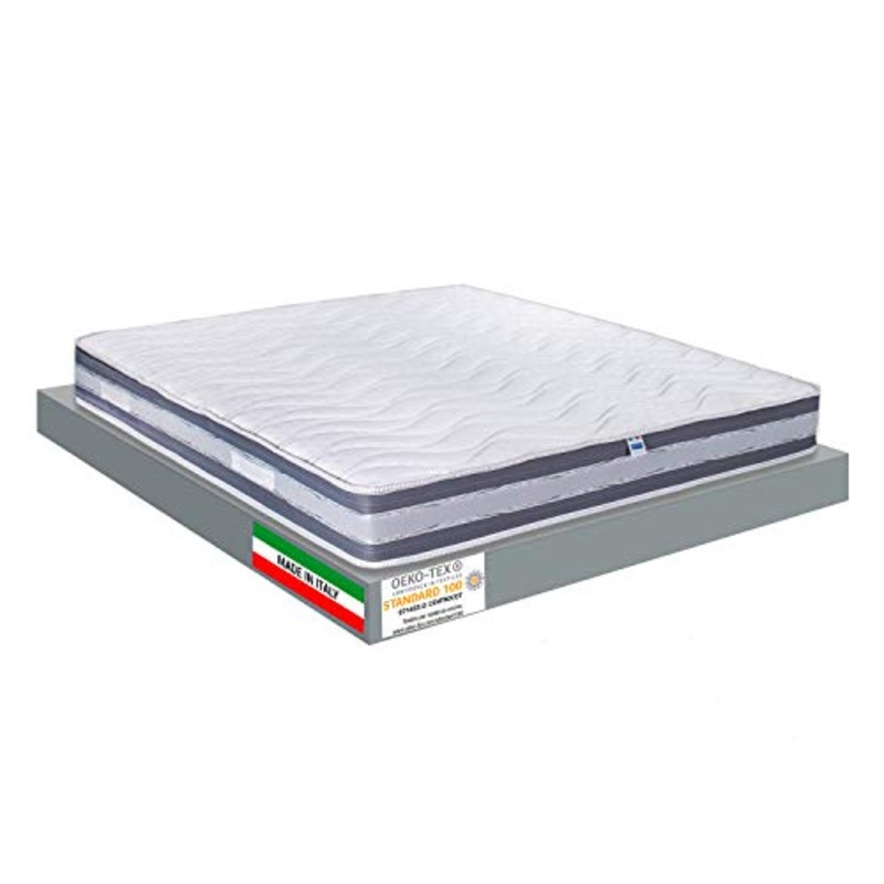 Materassimemory.eu Materasso Matrimoniale, Molle insacchettate indipendenti e Memory, Modello Italo, 160 x 190 x 26 cm, Rivestimento 3D Air, 100% Made in Italy