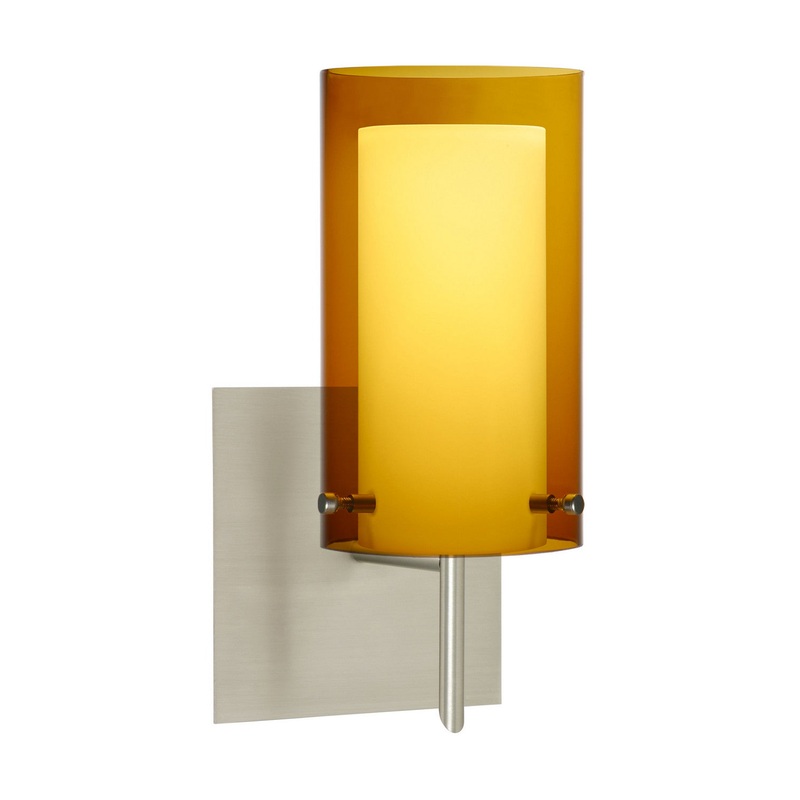 One Light Wall Sconce from the Pahu Collection in Satin Nickel Finish by Besa