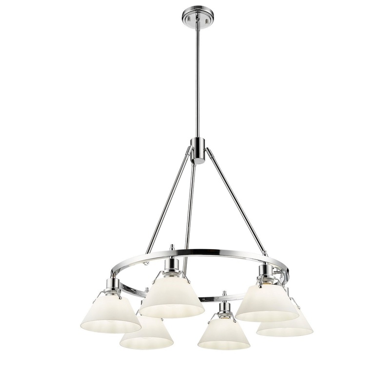 Six Light Chandelier from the Orwell Collection in Chrome Finish by Golden