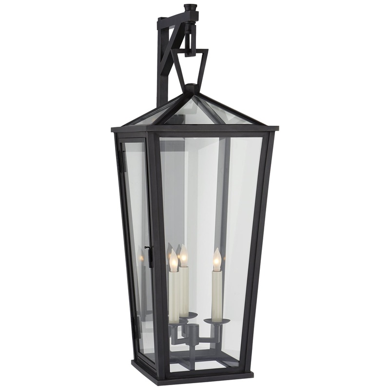 Three Light Wall Lantern from the Darlana Outdoor Collection in Bronze Finish by Visual Comfort Signature