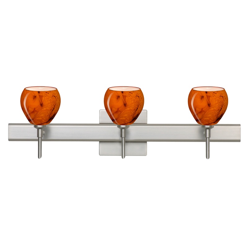 Three Light Wall Sconce from the Tay Tay Collection in Satin Nickel Finish by Besa