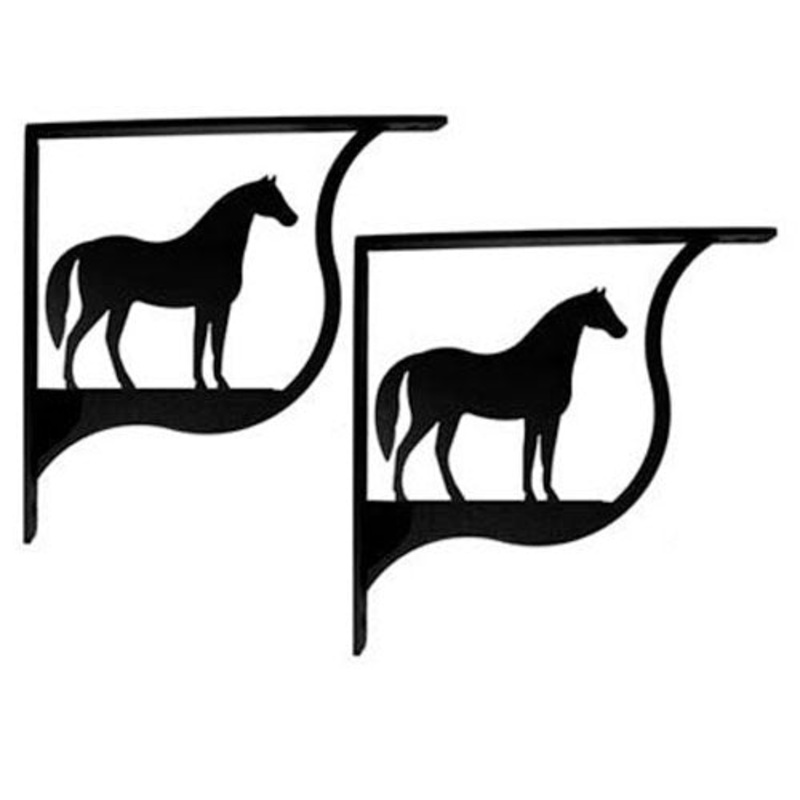 Village Wrought Iron SB-68-M Horse Shelf Bracket Medium (pair)