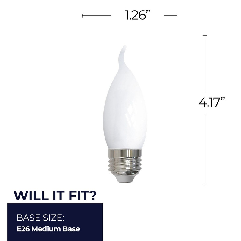 5 Watt CA10 Milky, 500  Lumens, E26 base, 120 Volt Light Bulb by Bulbrite