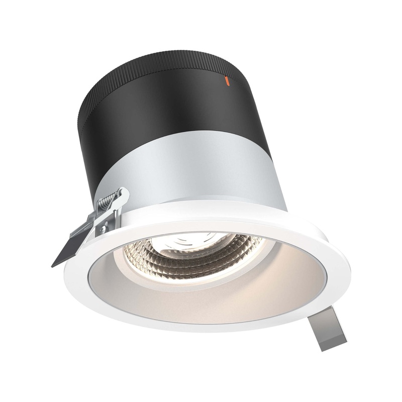6″ Modular Downlight Alzak with White Trim 20 Degrees Sloped Ceiling