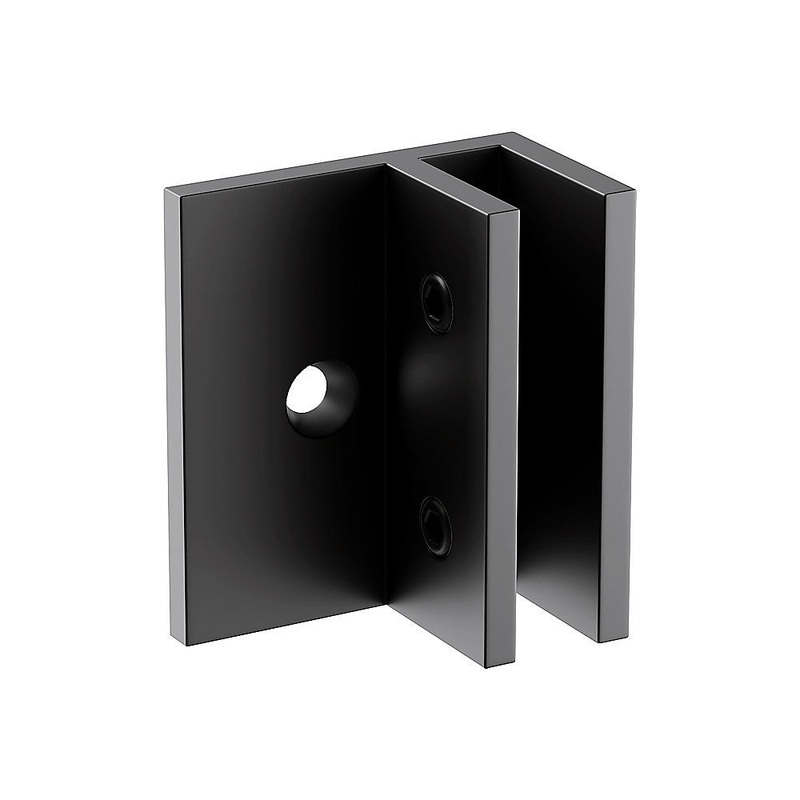 70cm Frameless Glass Bath Screen with Brackets – Black