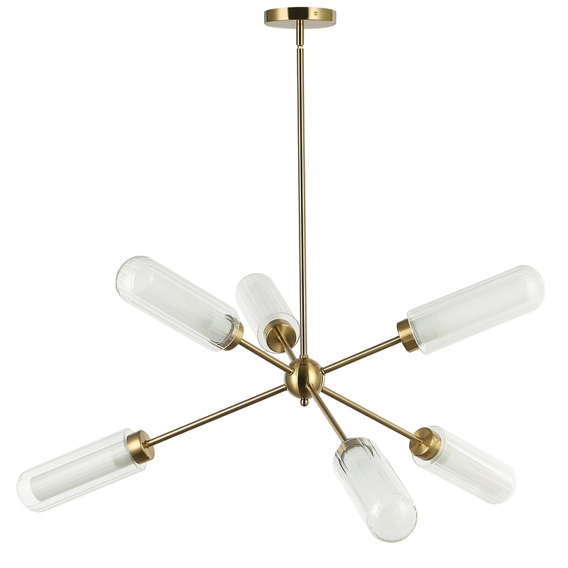 Balbina 6-Light Chandelier Aged Brass