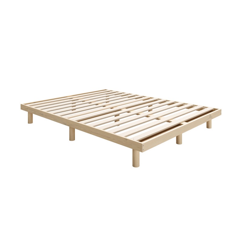 Bed Frame Queen Size Bed Base Solid Wood Slats
