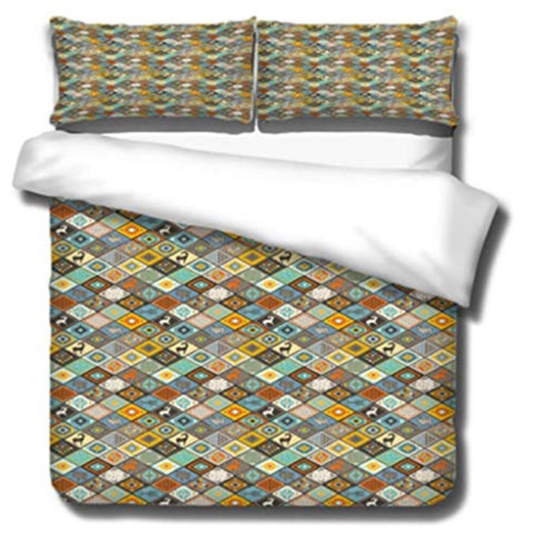 DEWUFAFA Set di Biancheria da Letto Morbida Stampata 3D, Coperchio del Piumino Caldo, Set da 3 Pezzi con Federa (Color : Style01, Size : Super King:87″x103″)