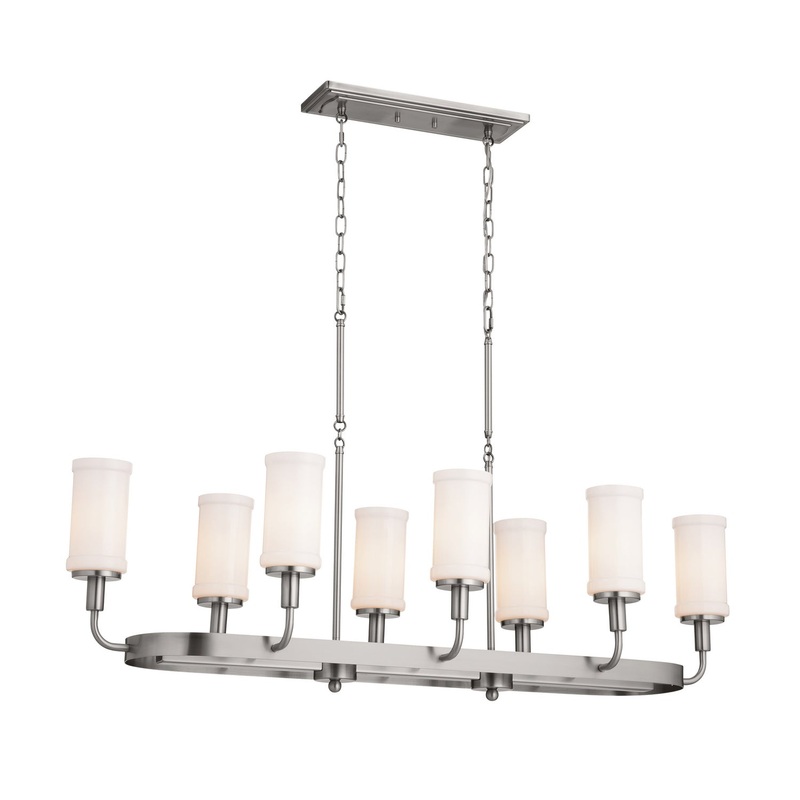Kichler 52453CLP Eight Light Linear Chandelier, Classic Pewter