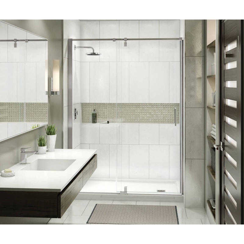 MAAX 137832-900-305-000 ModulR 60 x 78 in. 8 mm Pivot Shower Door for Alcove Installation with Clear glass in Brushed Nickel