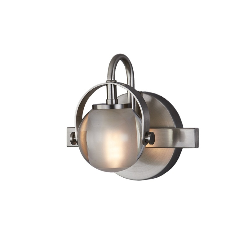 One Light Wall Sconce from the Conduit Collection in Brushed Nickel Finish by Justice Designs