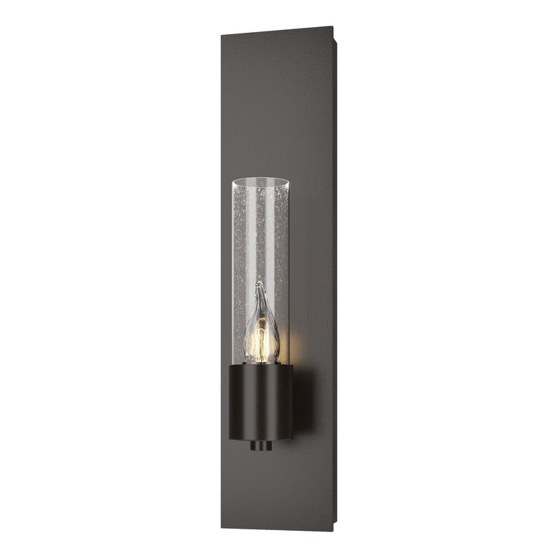 Pillar 1-Light Sconce Oil Rubbed Bronze Seeded Clear Glass (II)