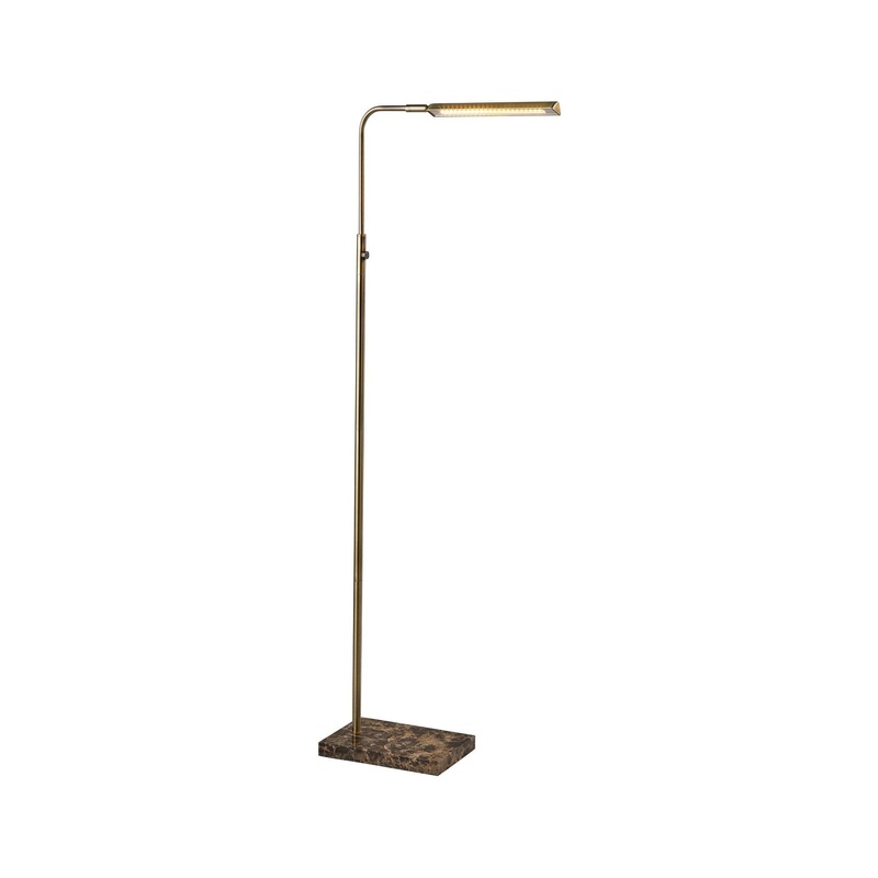 Reader LED Floor Lamp Antique Brass