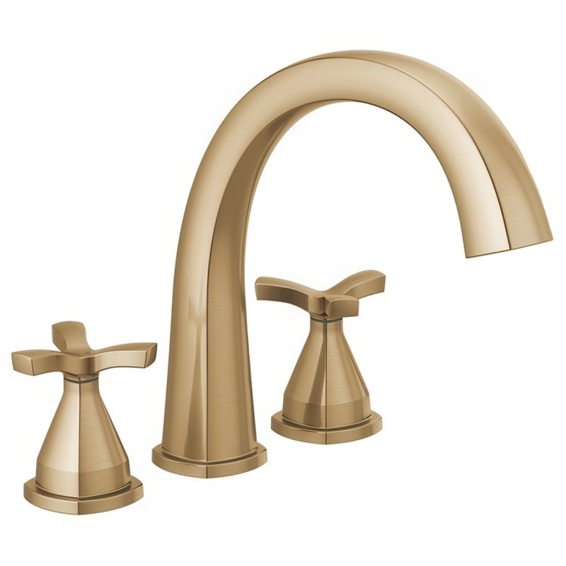 Roman Tub Trim Stryke 2 Helo Lumicoat Champagne Bronze WaterSense ADA 3 Hole