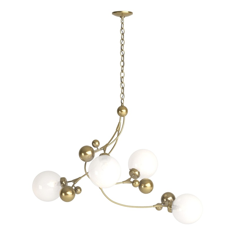 Sprig Pendant Modern Brass Opaline Glass (WF)