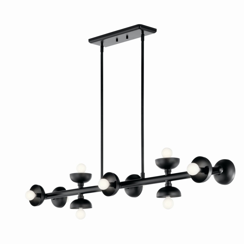 Ten Light Linear Chandelier from the Palta Collection in Black Finish by Kichler