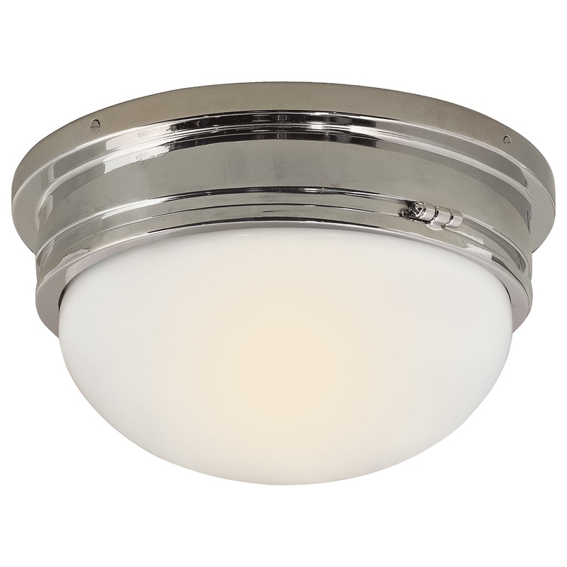 Two Light Flush Mount from the Marine Collection in Polished Nickel Finish by Visual Comfort Signature
