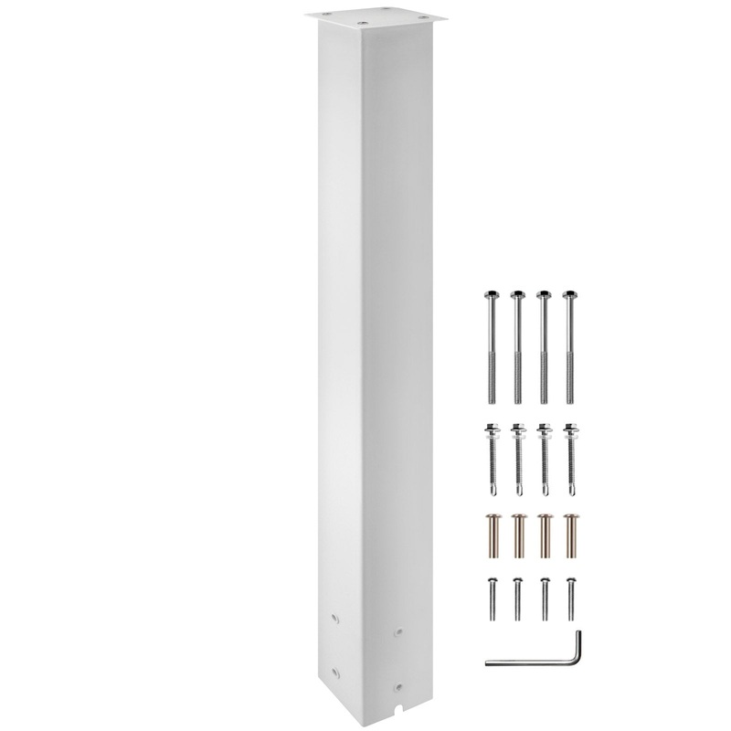 VEVOR Mailbox Post, 43″ High Mailbox Stand, White Powder-Coated Mail Box Post Kit, Q235 Steel Post Stand Surface Mount Post for Sidewalk and Street Curbside, Universal Mail Post for Outdoor Mailbox