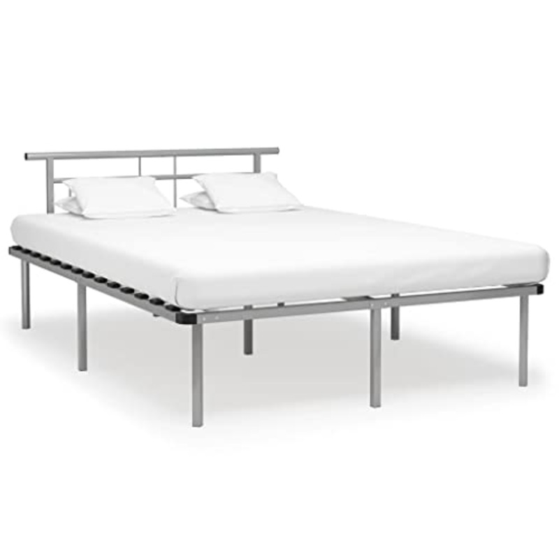 vidaXL Giroletto Grigio in Metallo 160×200 cm