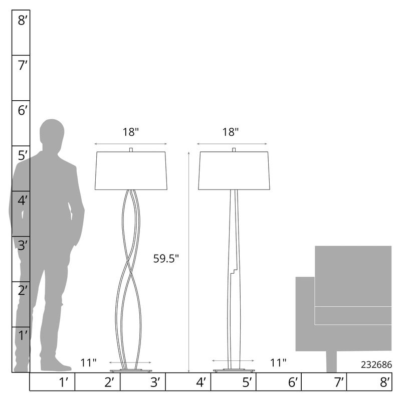 Almost Infinity Floor Lamp White Natural Anna Shade (SF)