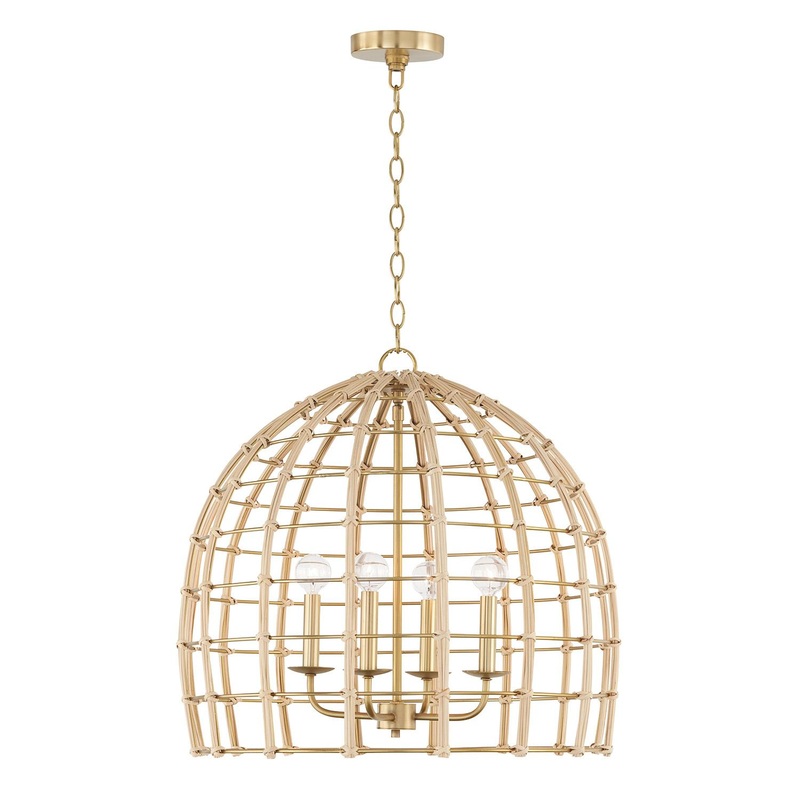 Capital Lighting 344141MA Wren 4 Light Pendant Matte Brass