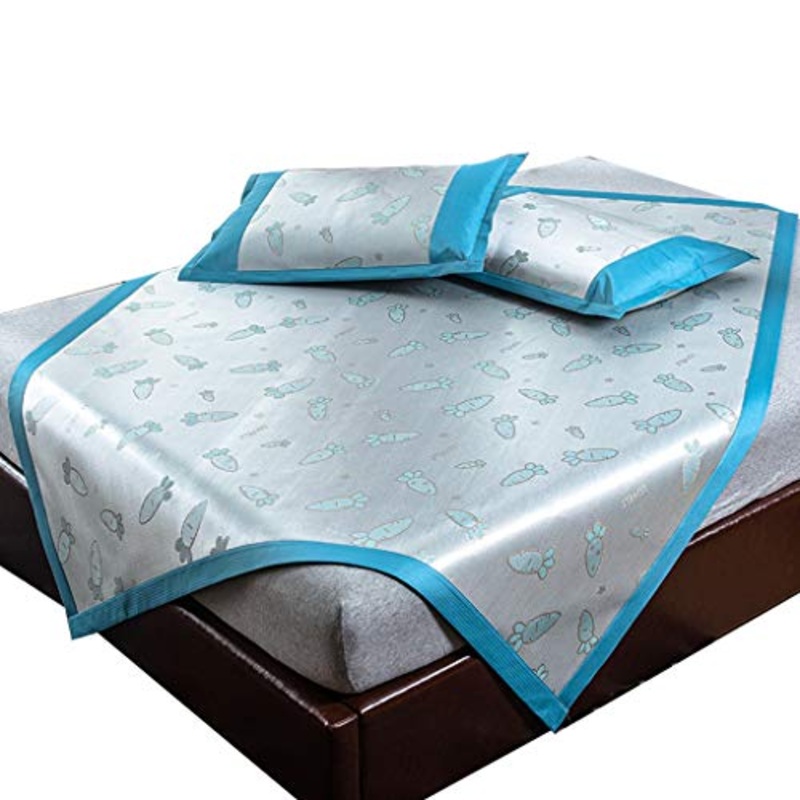 Materassino in Seta di Ghiaccio, 600D Ice Silk e 3D Maglia Traspirante, Rinfrescante e Confortevole Letto Matrimoniale, Lavabile (Color : E, Size : 1.82m)
