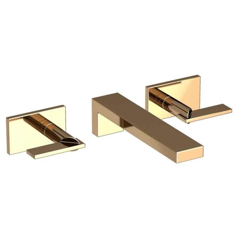 Metro Two Handle Wall-Mount Bathroom Faucet – French Gold