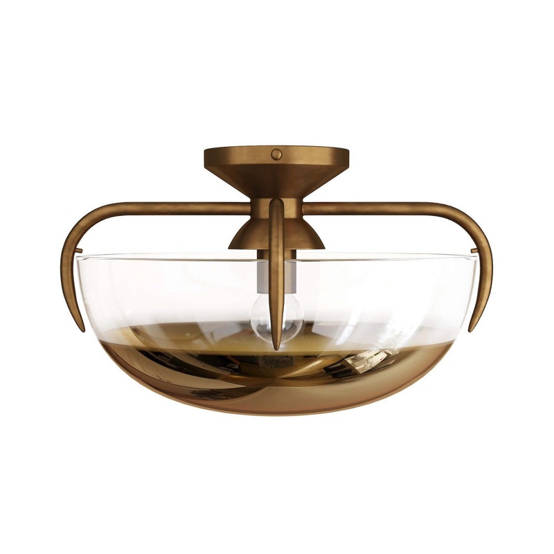 One Light Flush Mount from the Corona Collection in Gold Ombre Finish by Arteriors
