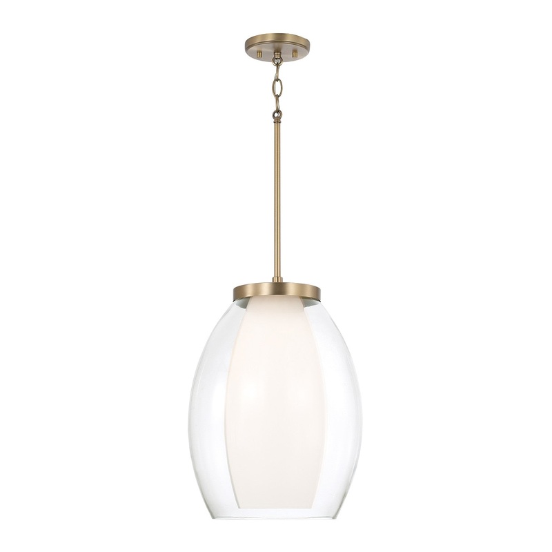 One Light Pendant from the Joss Collection in Aged Brass Finish by Capital Lighting